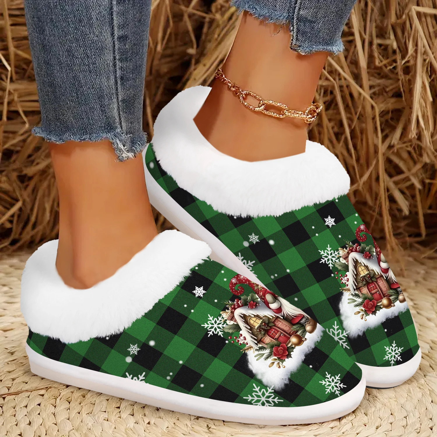 Holiday Gift Adorable Santa Claus Slippers for Home And Outdoors Cozy Footwear Comfortable Fuzzy Indoor Shoes251020