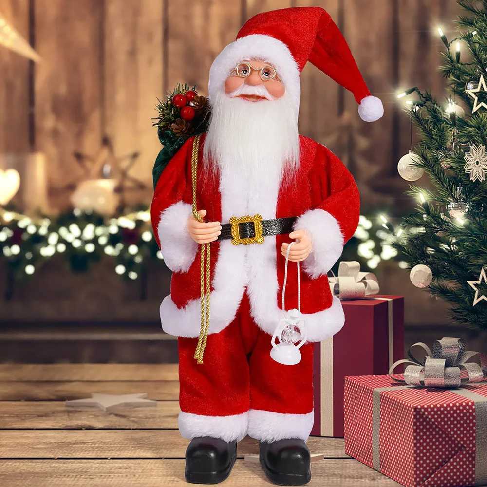 32cm Christmas 12 Inches Santa Claus Standing Posture Doll Festival Party Santa Claus Decoration Ornament C251024