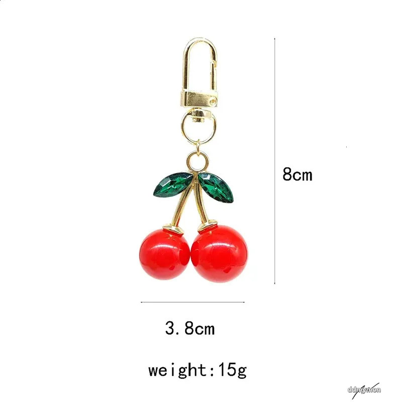 Trendy Alloy Cherry Keychain Charm Accessory Womens Bag Car Pendant Adornment Individualized Decoration For Women 240829 Ddmymon