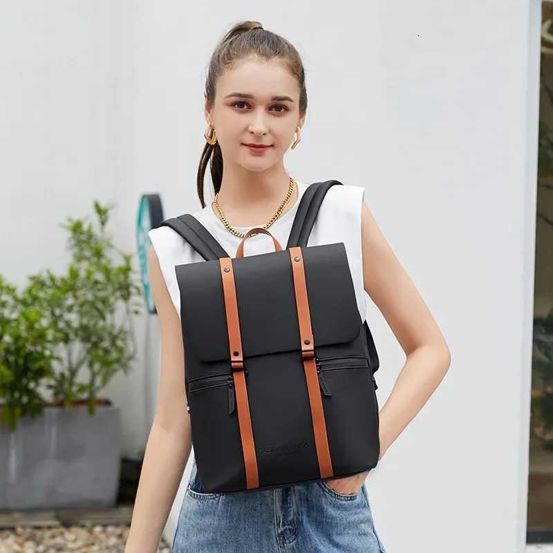 PU Mens Backpack Large Capacity Student Schoolbag Womens Leisure Travel Bag Laptop Backpack FAshion Business Package W251025