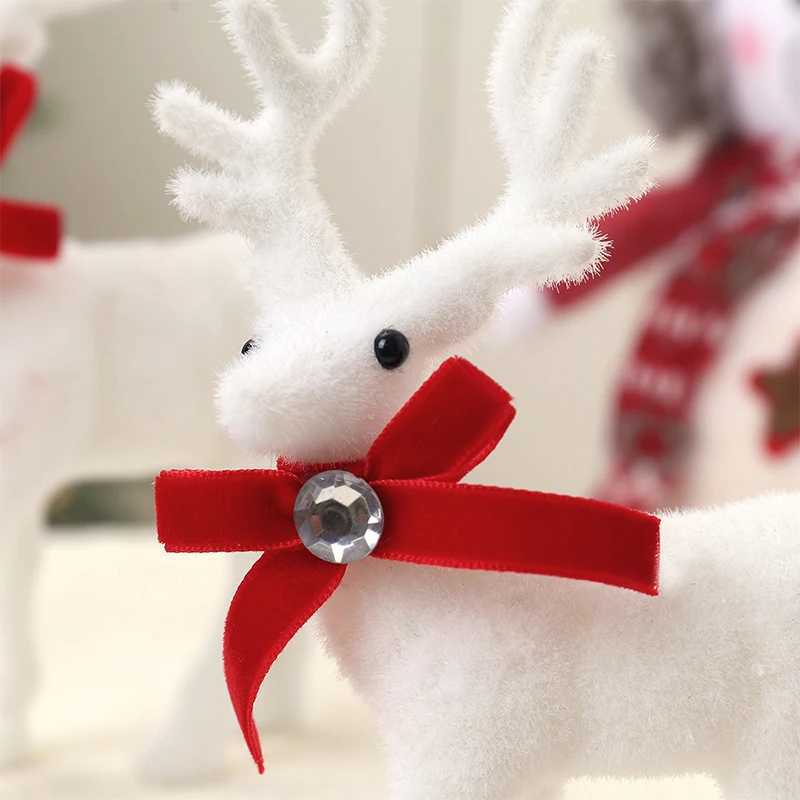 101315CM White Elk Christmas Decoration Plush Reindeer for Christmas Tree Ornaments Decor 2025 Navidad Home Decor New Year C251024