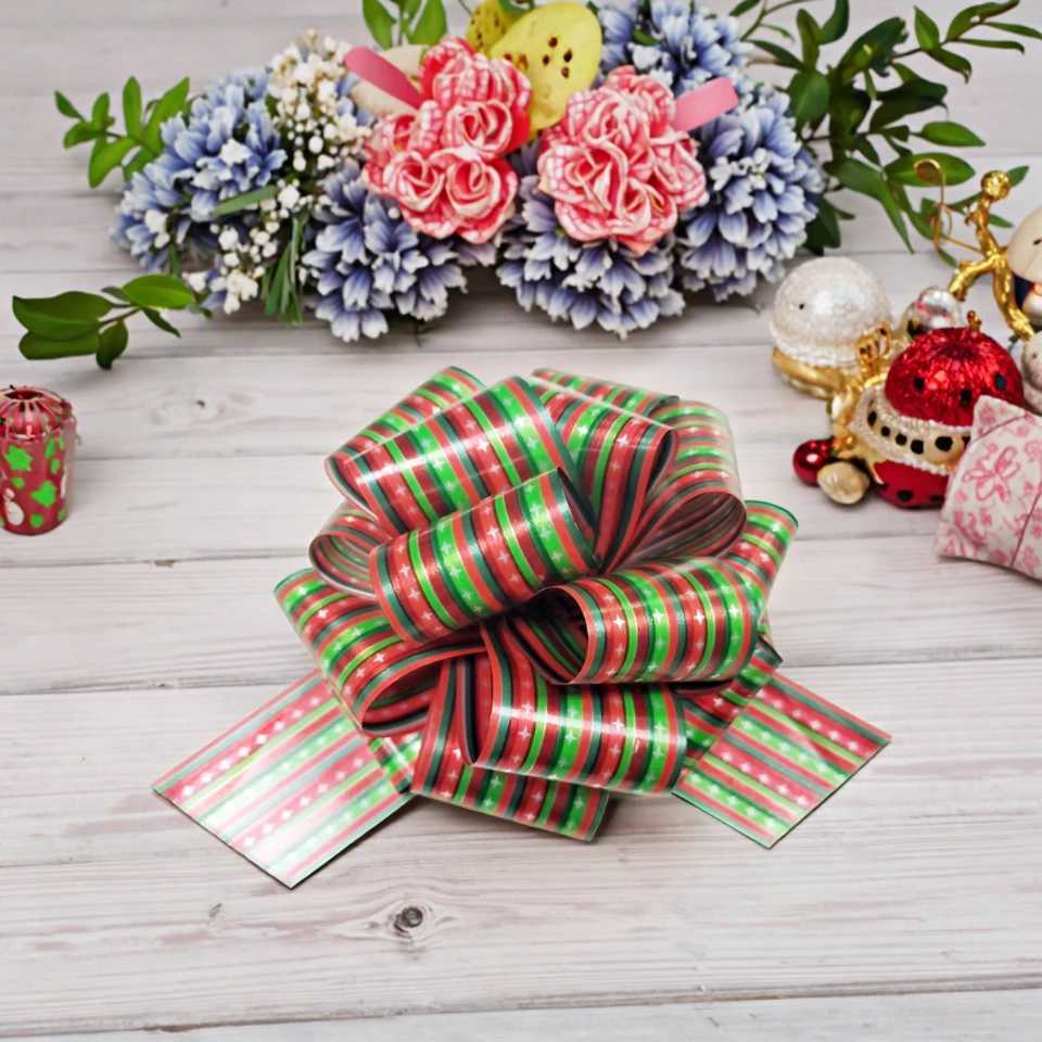 Christmas Pull String Bows Big 45 Inch Gift Bows Ribbon 12PCS for Xmas Present Wrapping Florist Flower Basket Decoration C251024