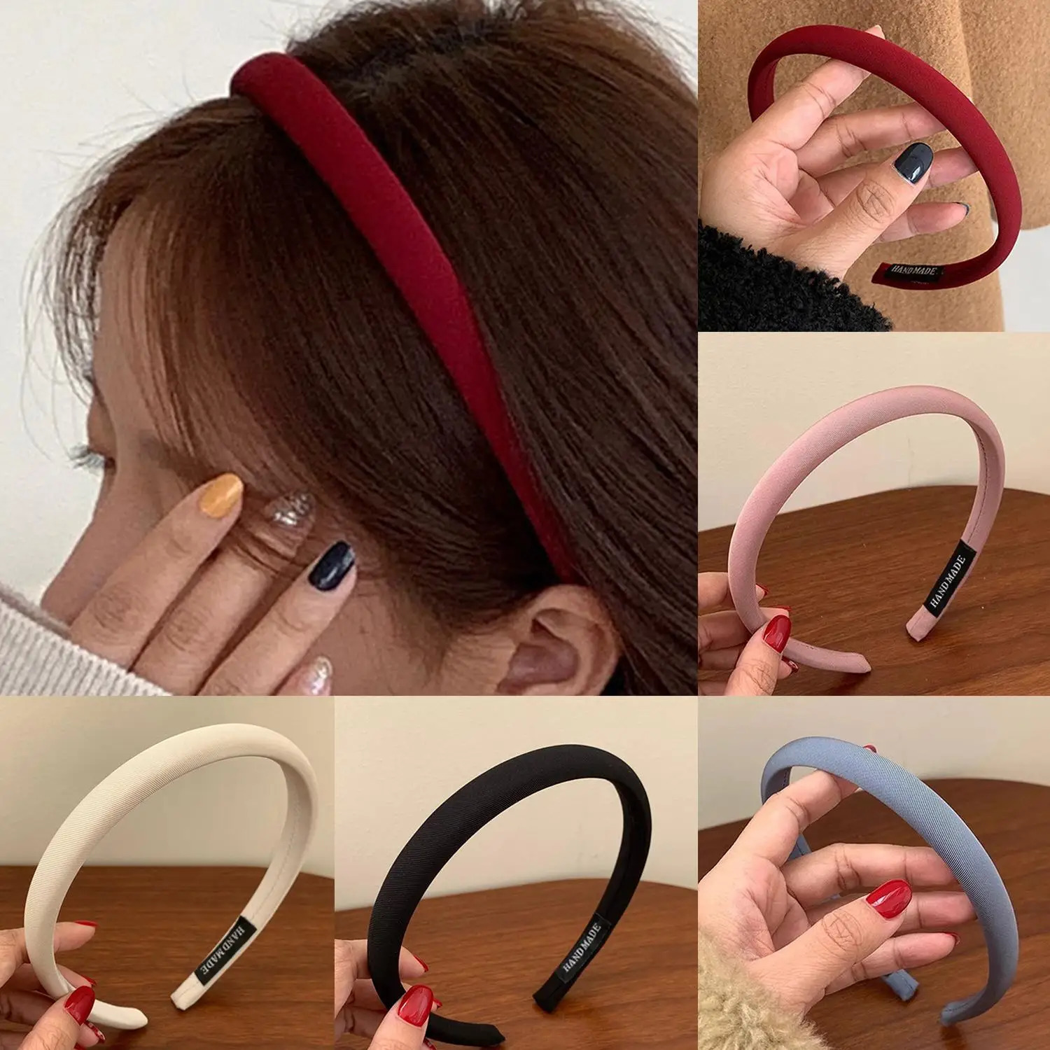 Headbands for Women Girls Hair Bands Korean Accessories Hoop Hairband Elegant Headdress Vintage in Gift Red 251023