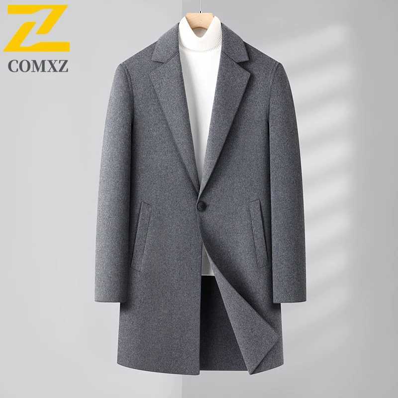 COMXZ Wool Coat Men Lightw Luxurious Outdoor Office Windproof Wool Jacket Fashion Urban Style Lightweight Autumn Winter TrenchT251025
