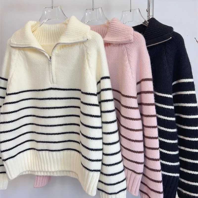 Autumn Winter Fashion Striped Pullover Sweater Women Knitted Shirts Female Oneck Knitwear Long Sleeve Casual Sweaters Knit TopsT251025