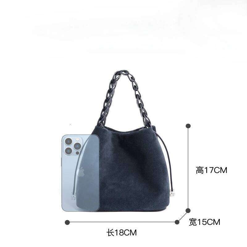 Retro Frosted Cowhide Leather Bucket Women Handbags New Pattern Trendy Fashion The Single Shoulder Bag Versatile Crossbody Bags Suotong1025