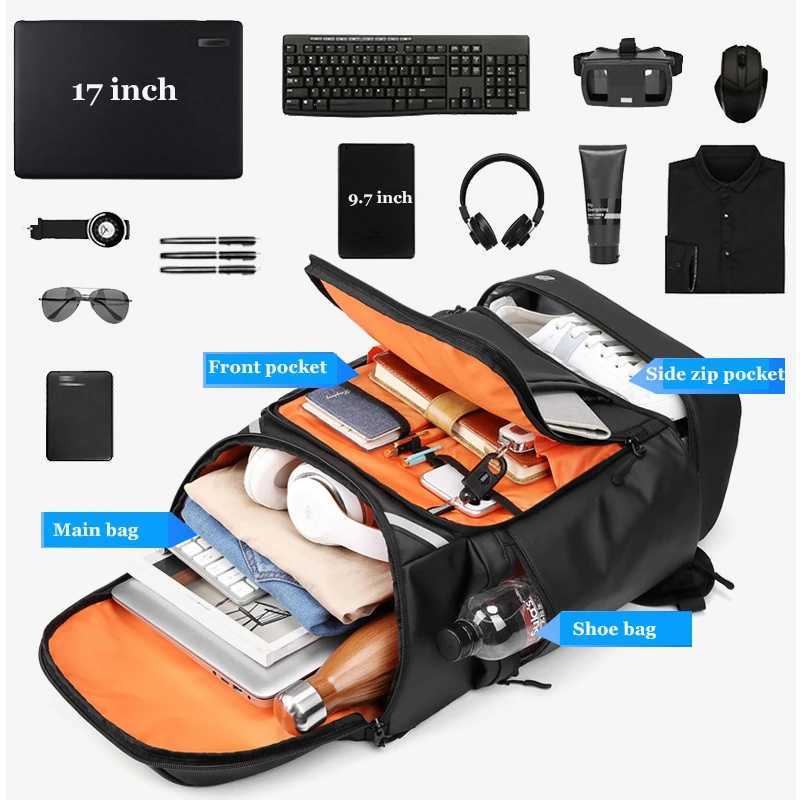 Men travel backpack large capacity trekking Backpack Business 17 Inch Laptop Backpack 50L Hiking fashion Backpack With shoe bag W251025