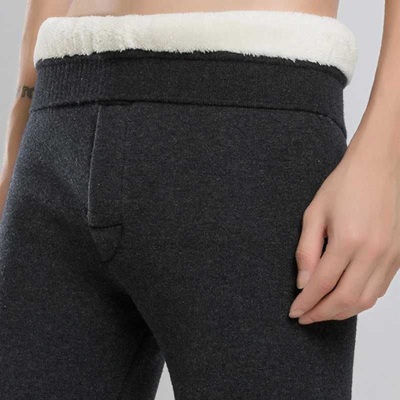 M3XL Winter Fleece Pants Slim Warm High Waist Men Women Thick Plush Wool Trousers Legging Thermal Cold Resistant PantsT251025