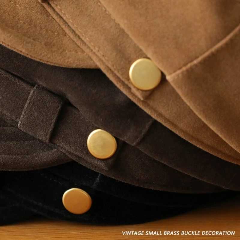 Vintage Navy Style Autumn and Winter Hat HighEnd Suede Flat Top Newsboy C Versatile Painter Hat for Wen Y251025