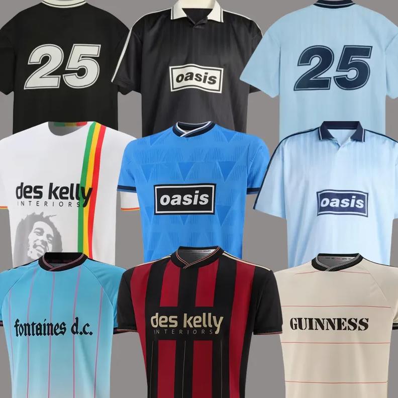 25 26 Oasis Tour Jacquard Jersey soccer maillot de foot football black Oasis Live Bohemians 2025 135th Anniversary Football Shirts Kit Fontaines