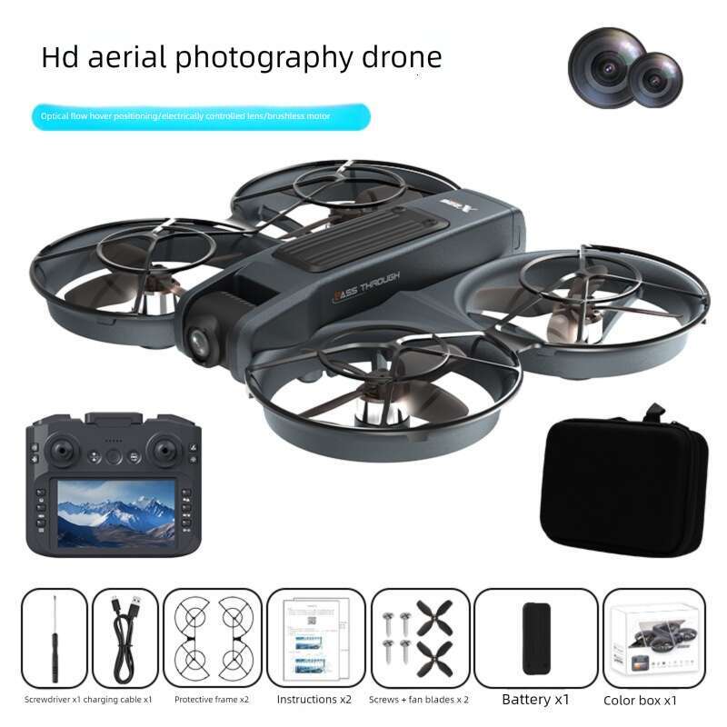 X Drone With Screen VR No Phone Needed Flying Camera Aerial Photography HD Professional Optical Flow Brushless