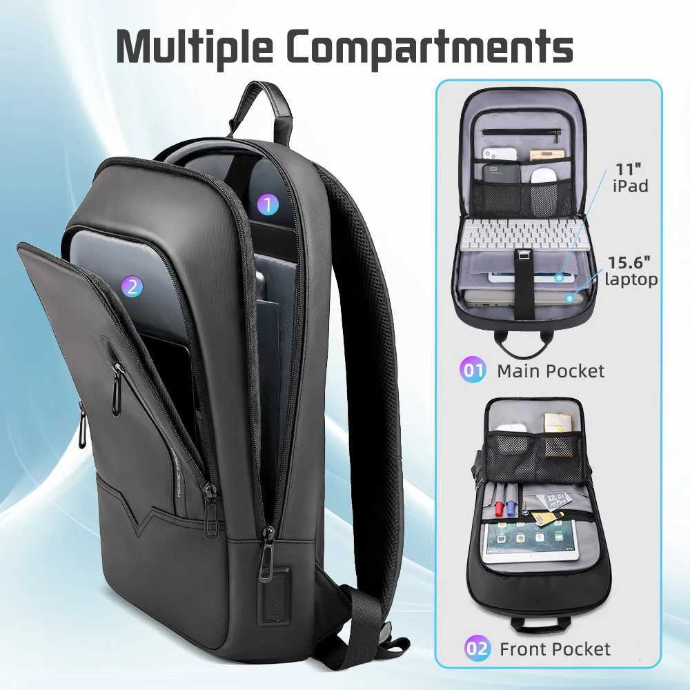 Heroic Knight Men Business Backpack Slim Waterproof 14 Laptop Bag Light weight College Backpack Fashion Women Backpack Black W251025