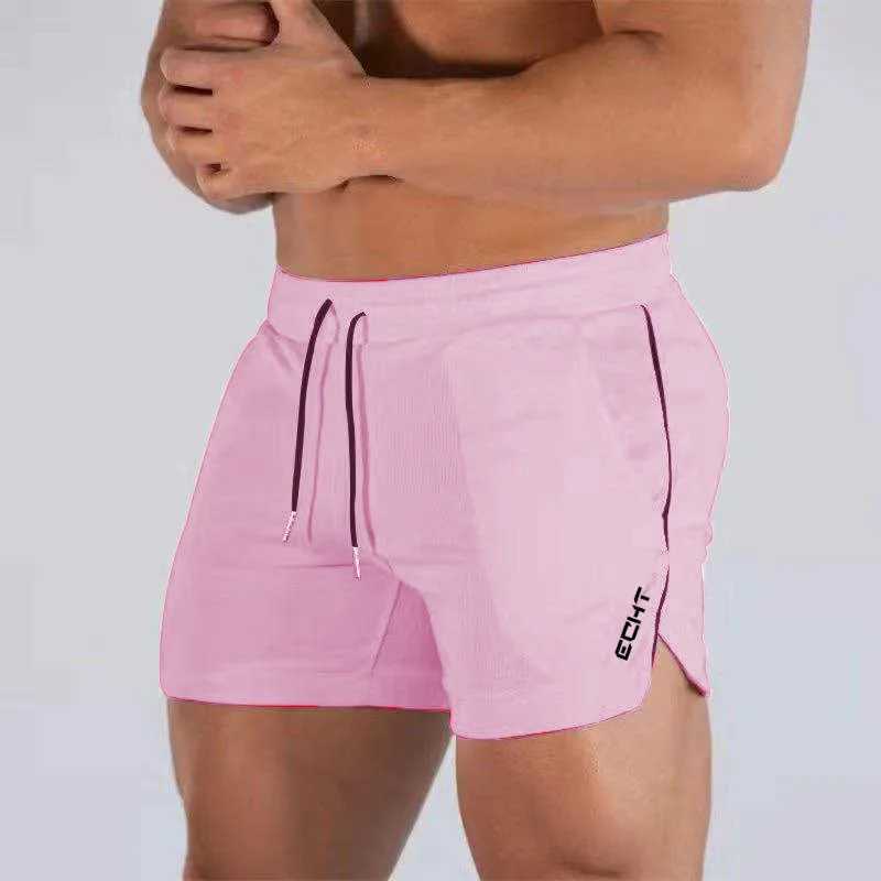 2024 New Fitness Big Muscle Man Fitness Slim Shorts Run And Train On The Beach With Pull Rope And Three Point Fitness ShortsXJ251025