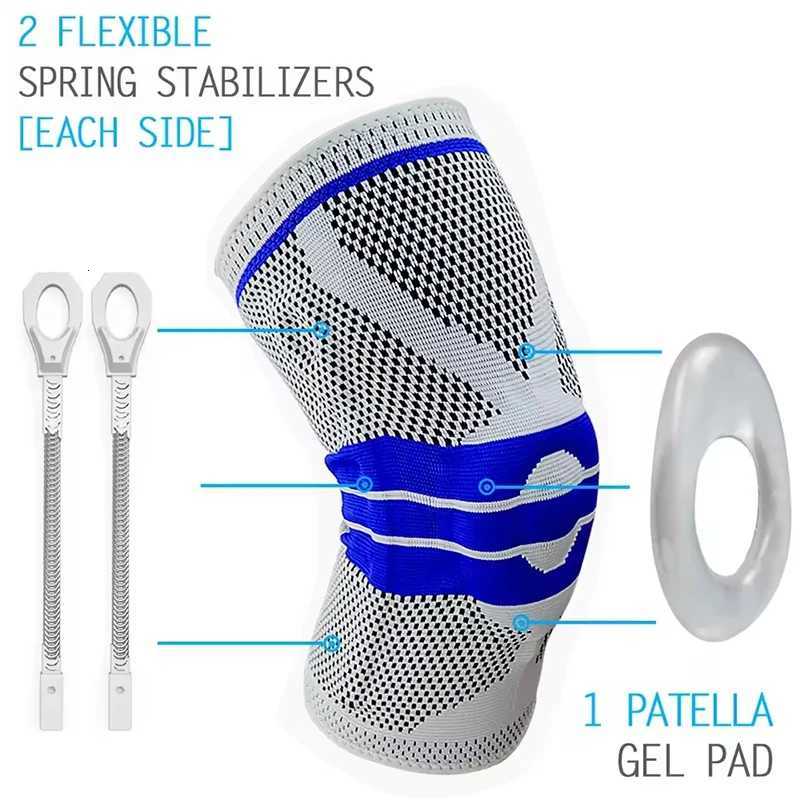 Knee Brace Silicone Sleeve Knee Pads Arthritis Knee Wraps Protector For Joints Support Meniscus Compression Protection Sport Y251024