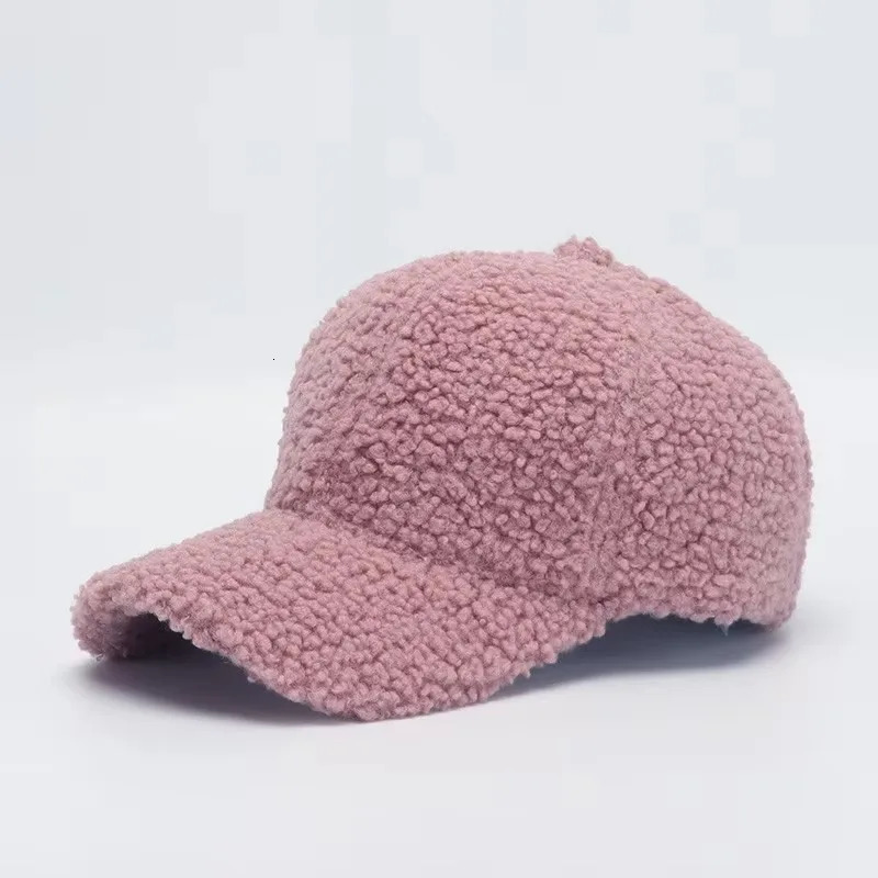 Autumn Winter Baseball Cap Women Artificial Lamb Wool Hats Keep Warm Cap Plush Baseball Caps Spring Baseball Cap Solid Sunshade 251023