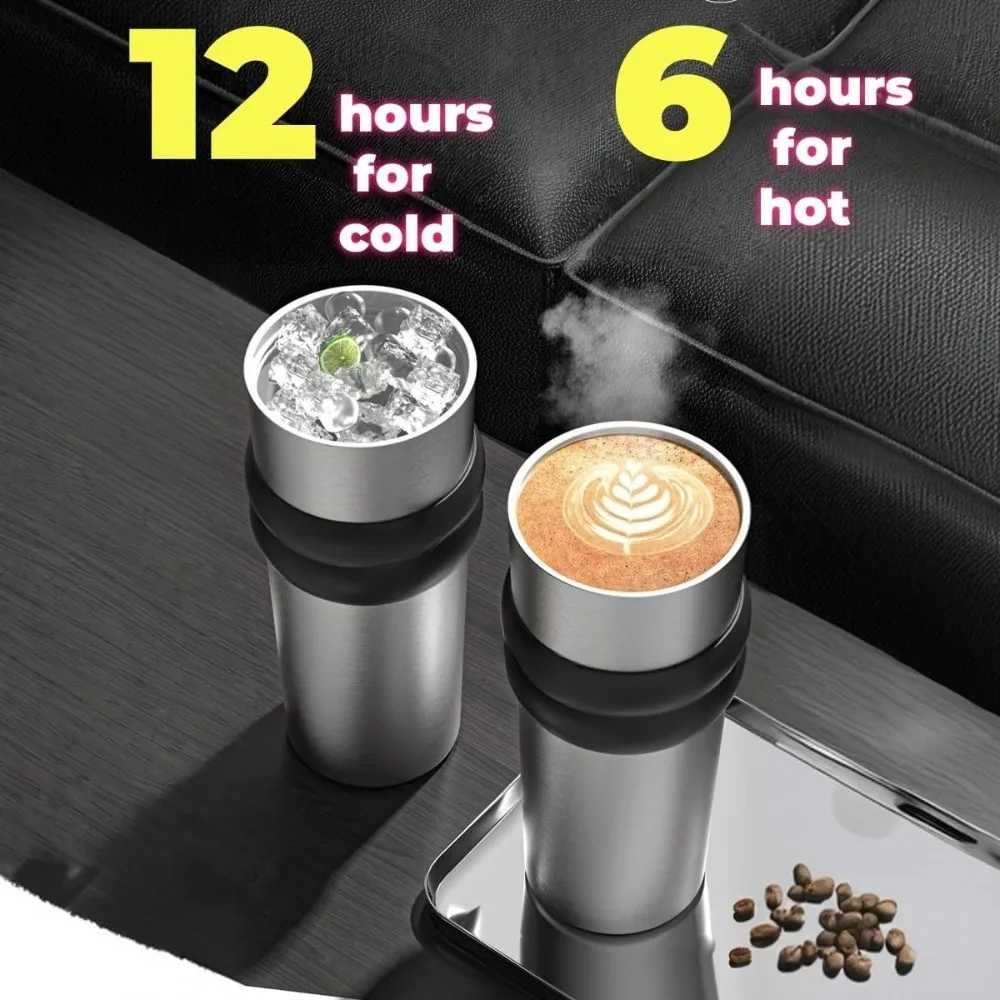 700ml23oz Travel Thermos with Straw and LeakProof Lid Stainless Steel Metal Water Bottle for Hot and Cold Coffee Drinks J251025