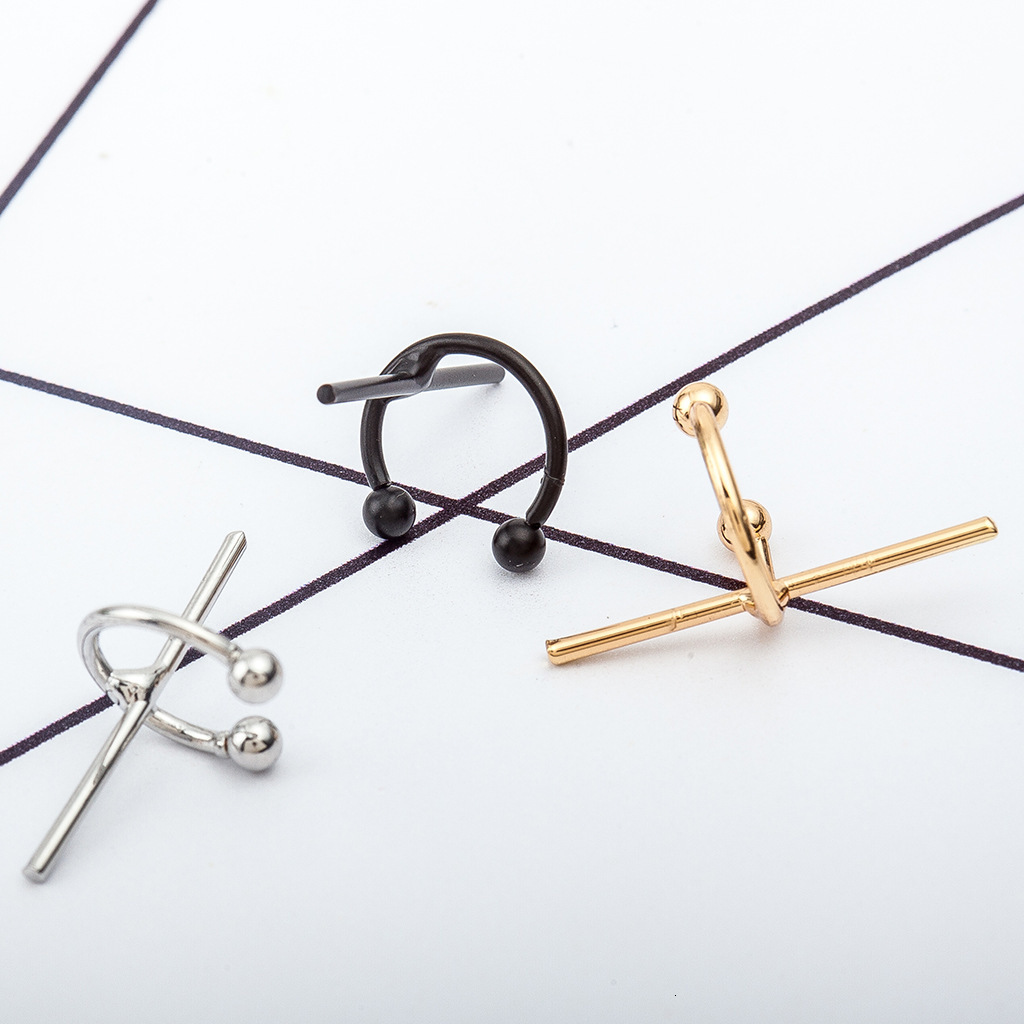 Accessories Personality Geometric C-shaped Cross Cuff Non-pierced Clip Ear Jewelry