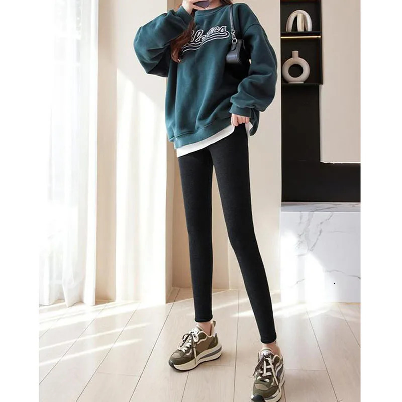 Women Winter Thickened Warm Leggings Hight Waist Fleece Lift High Stretchy Knitted Leggings Plus Velvet Tights Thermal Pants 251018