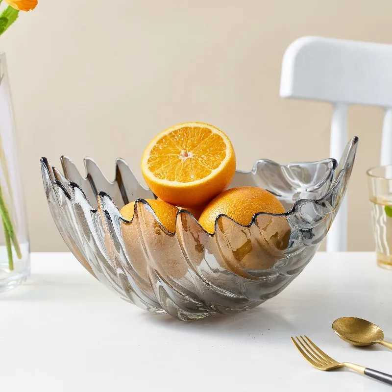 European Leaf Fruit Plate Living Ro Coffee Table Decoration He Storage Tray Crystal Dried Fruit Plate Snack Fruit Bowl Y251025