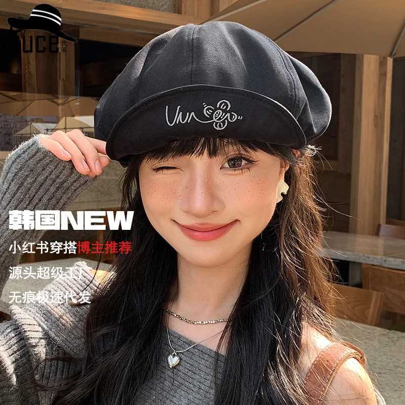 Embroide Cloud Octagonal Hat For Girls Cute And Age ucing Baby Hat Autumn New Versatile Beret Boina Hat Cute 4m892 Y251025