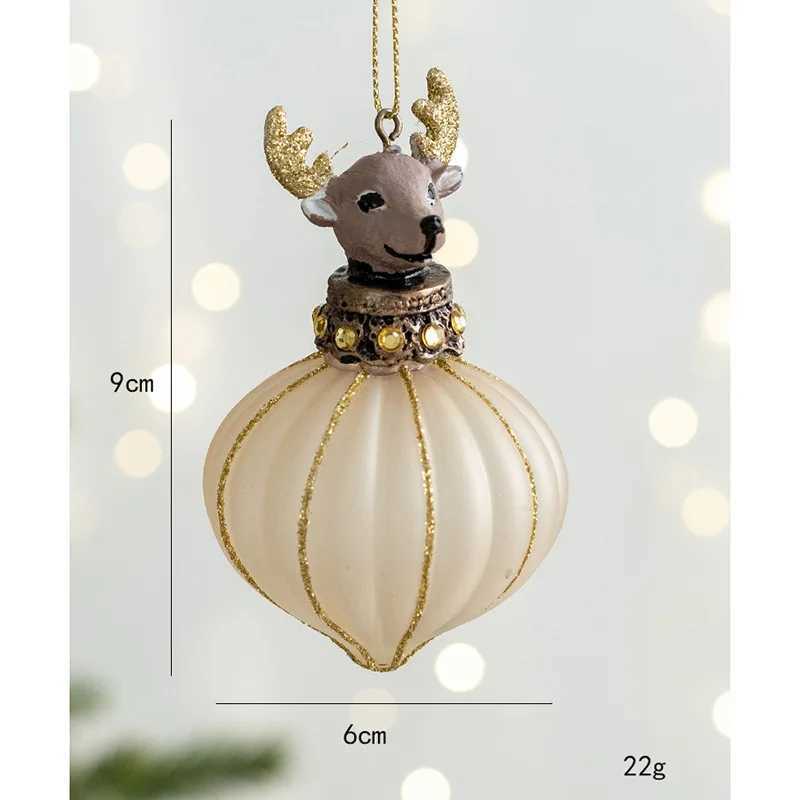 1PCS Christmas Decoration Glass Ball Shaped Pendant Squirrel Water Drop Pendant Christmas Tree Decoration Jewelry Box C251024