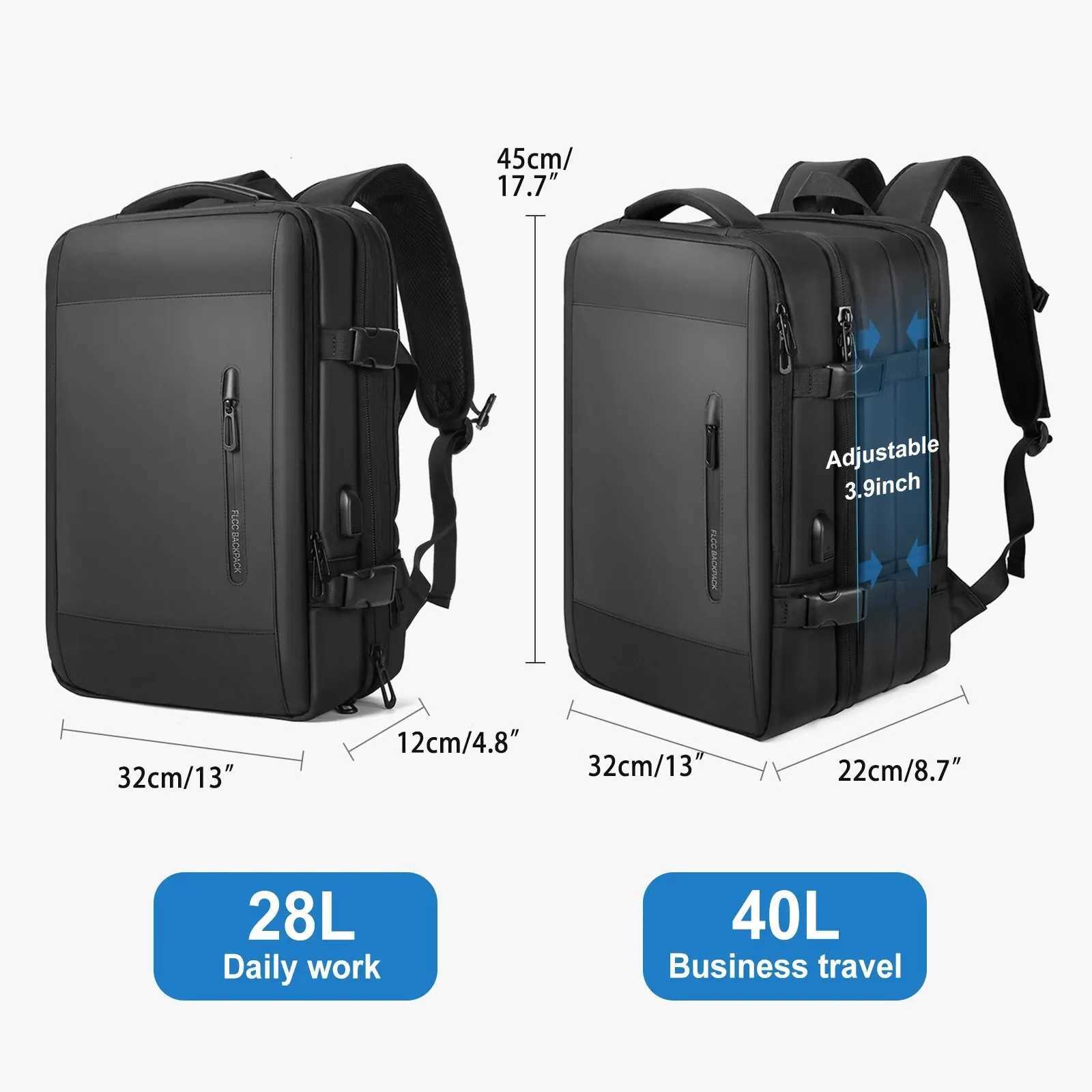 Likros Men Backpack Business Travel Backpack Carry on Waterproof Expandable Backpacks Large Capacity Weekend Traveler Laptop Bag W251025