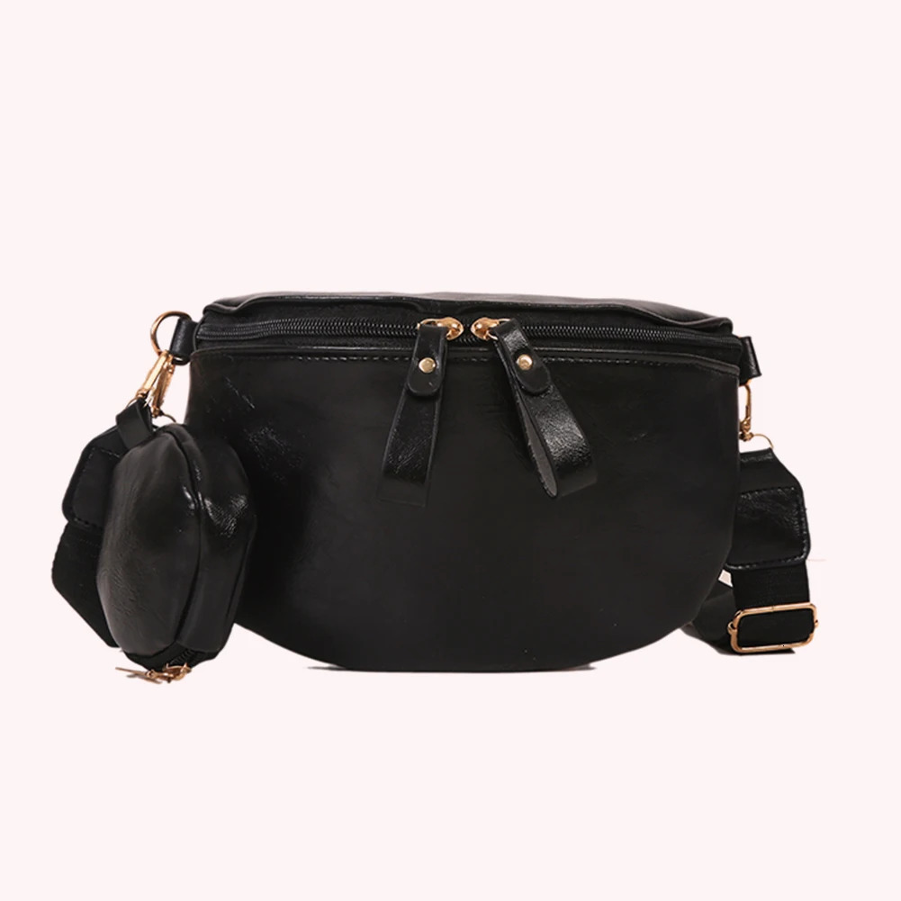 Crossbody Bag with Small Purse Sports Waist Packs PU Leather Portable Fashion Simple Adjustable Strap for Weekend Vacation 251023