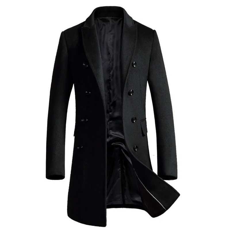 Autumn Winter New Fashion Mens Doublebreasted Long Sleeve Solid Color Casual Trendy Elegant Wool Coats Male Clothes JacketsT251025