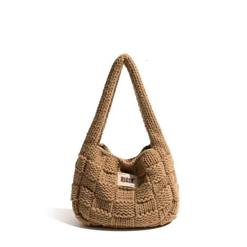 Small Knitted Armpit Shoulder Autumn Winter Plaid Female Tote Versatile Underarm Bag Fashionable And Practical Handbag Suotong251025