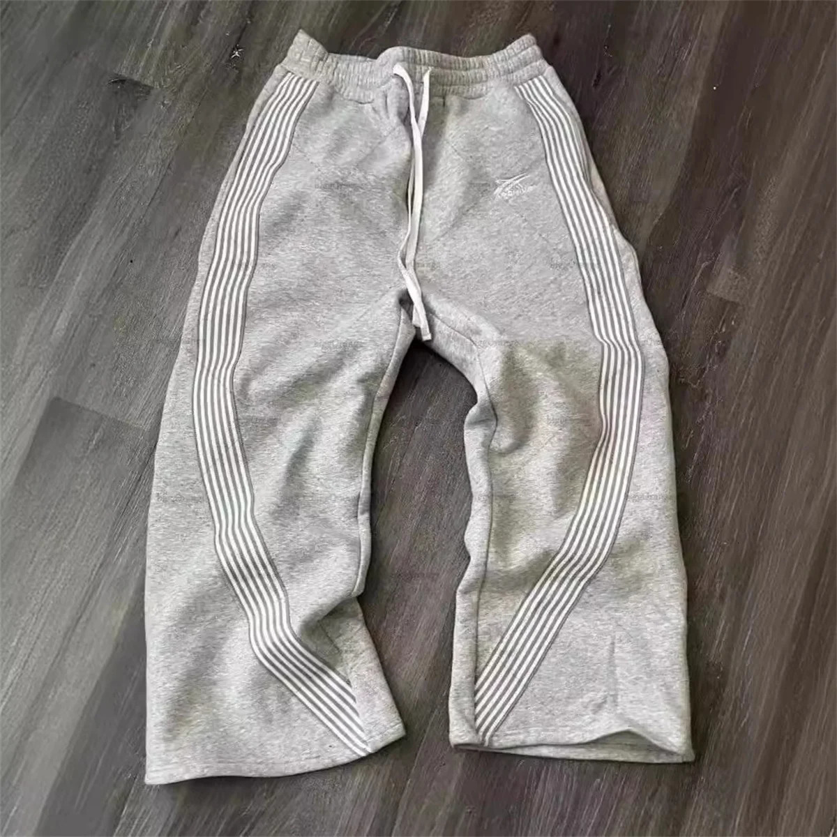 Y2k Gray Casual Pants Vintage Functional Tactical Mens Womens Premium Jogging Wide Leg Pants Drawstring Streetwear Sweatpants 251024
