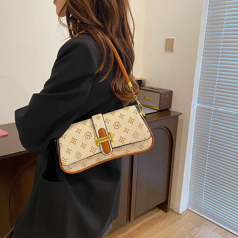 High-end Printed Elegant Women's 2025 New Korean Version Versatile Underarm Niche Single Shoulder Crossbody Bag