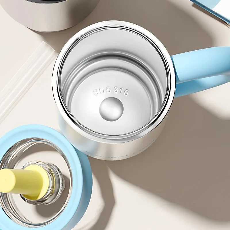 COOKER KING 1050ml Hot Water Bottle Straw Thermos Cup with Handle Stainless Steel Insulated Tumbler Large Capacity Leakproof J251025