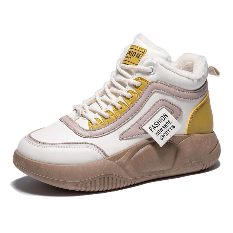 New Winter Thick-Soled Height-Increasing High-Top Casual Ins Style Sneakers Cotton Shoes with Fleece Autumn winter women snow top sport Casual boots
