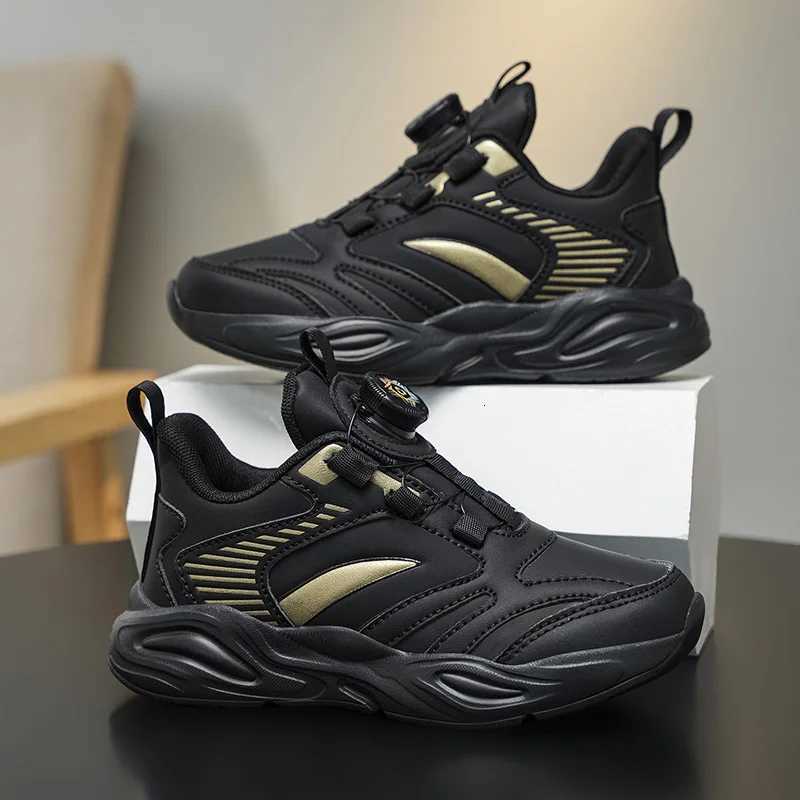 Chunky Style Children Boys Sneaker Black Lightweight Autumn PU Leather Kids School Casual Sports Shoes for BoyT251025 XJ260303