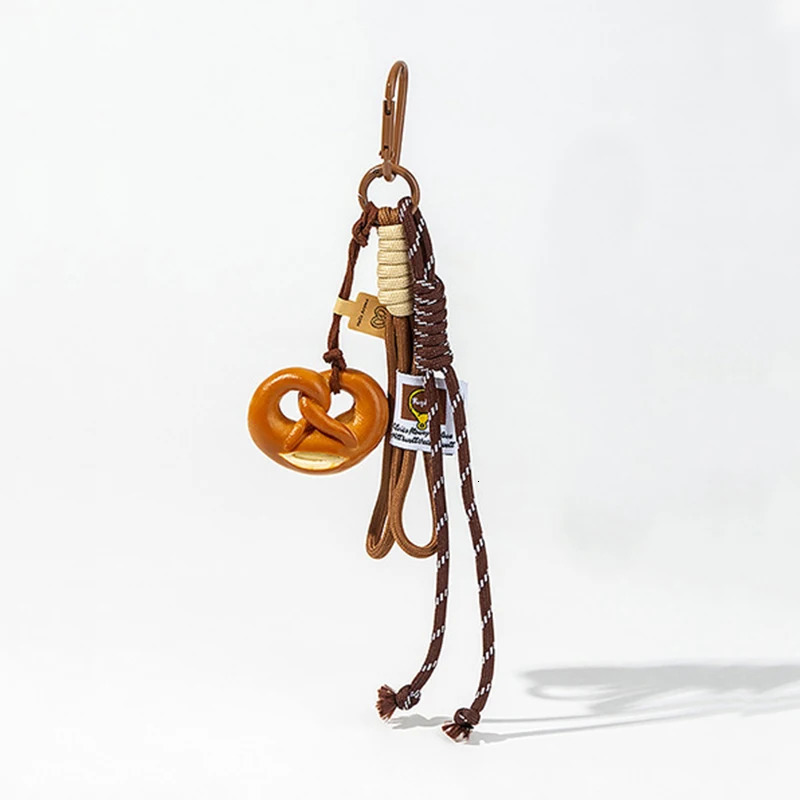 Braided Rope Bag Pendant Highgrade Keychain Pendant Cute Alkaline Water Bread Ins Bag Pendant Chocolate Pendant 251023