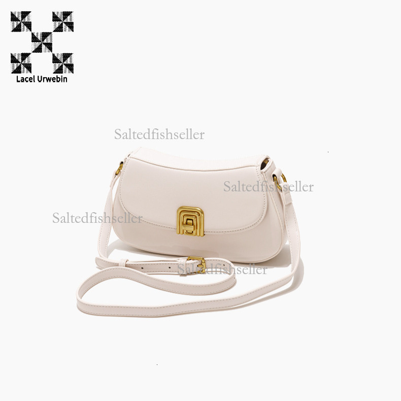 Lacel Urwebin Designer New Women's Saddle Bag Korean Fashion Handbag Commuter Simple Solid Color Single Shoulder Crossbody Bag PU Three Dimension