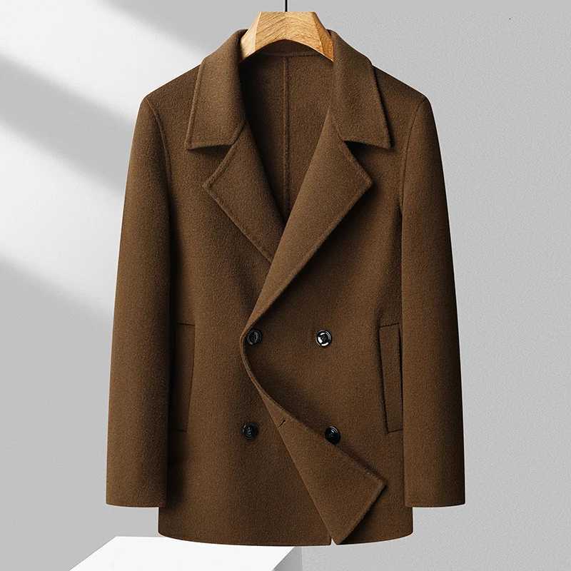 Old Money Mens Wool Overcoat Doublebreasted Design Warm Soft Coat Timeless Elegance Attire Winter Costume BlackChestnutBrownT251025