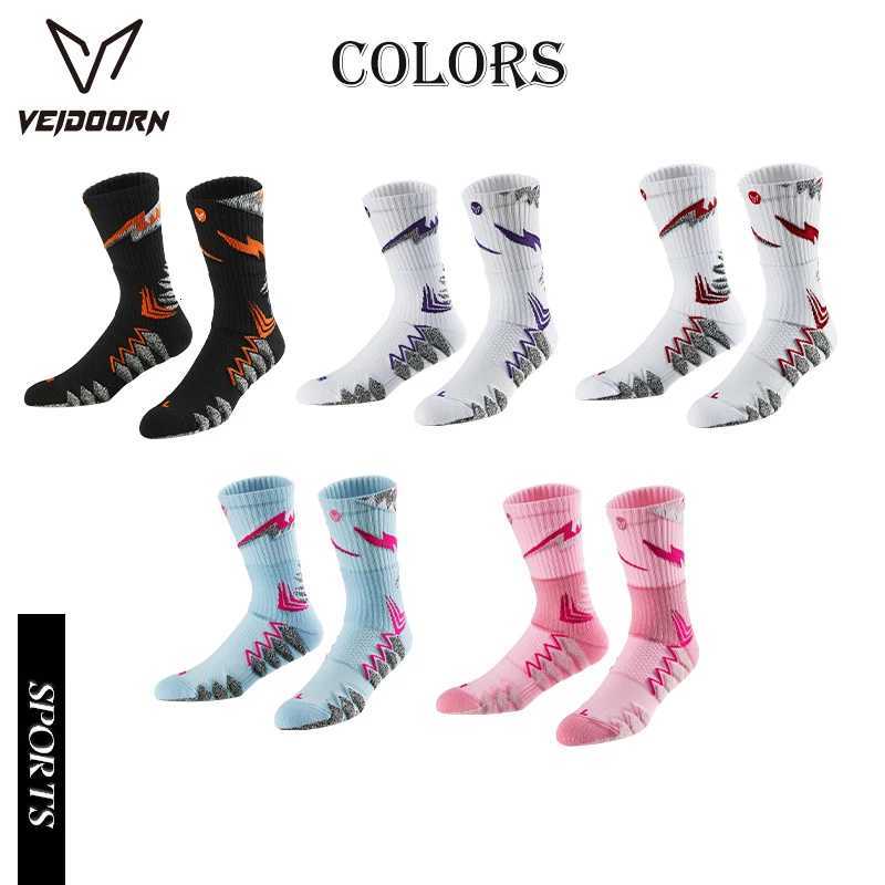 Athletic Mens Crew Socks with Thicker Padding Elastic Sport Basketball Socks For Outdoor Activities Comfy Socks Y251024