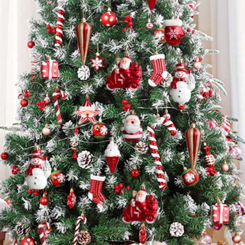 2pcs Christmas Decorations Santa Claus Snowman Ice Cream Christmas Tree Hanging Pendant Noel Natale Xmas Gift New Year Ornaments C251024