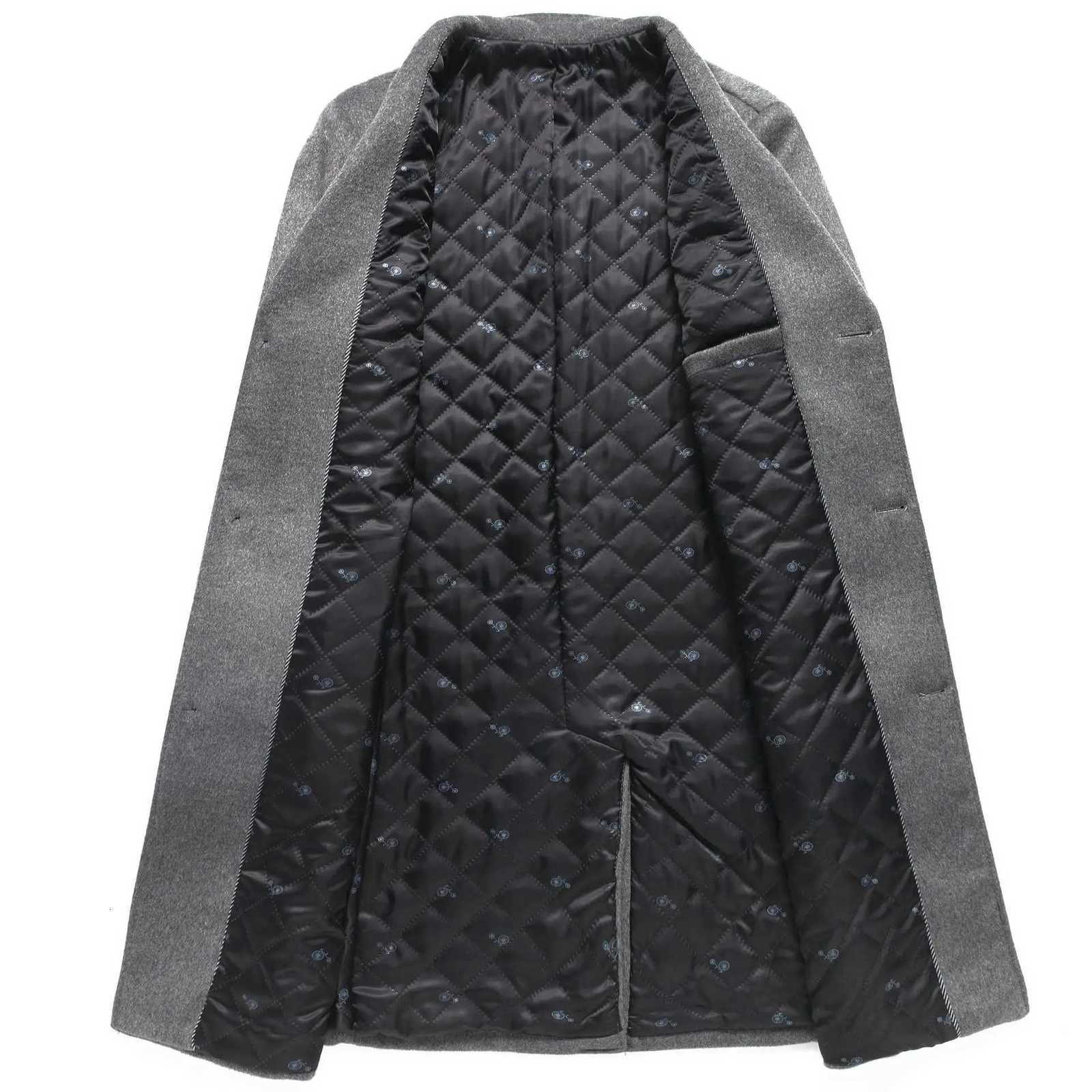 2024 Winter Wool Coat Casual Mens Fashion Trend Medium To Long Thickened Double Sided Woolen Windcoat Coat Trench Coat MenT251025