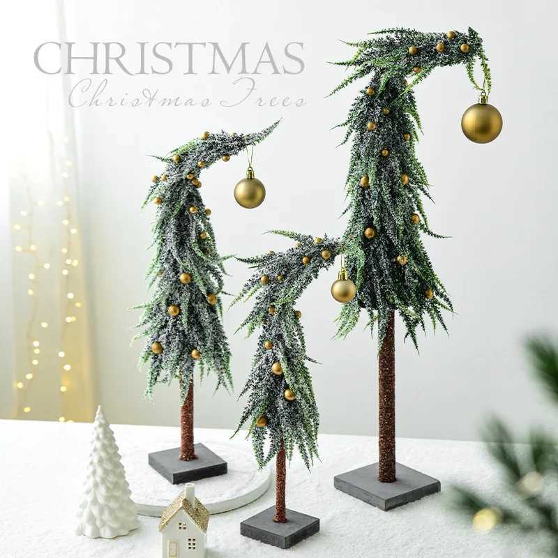 Christmas decoration mini 50cm crooked neck Christmas tree home decoration ornament Christmas atmosphere arrangement C251024