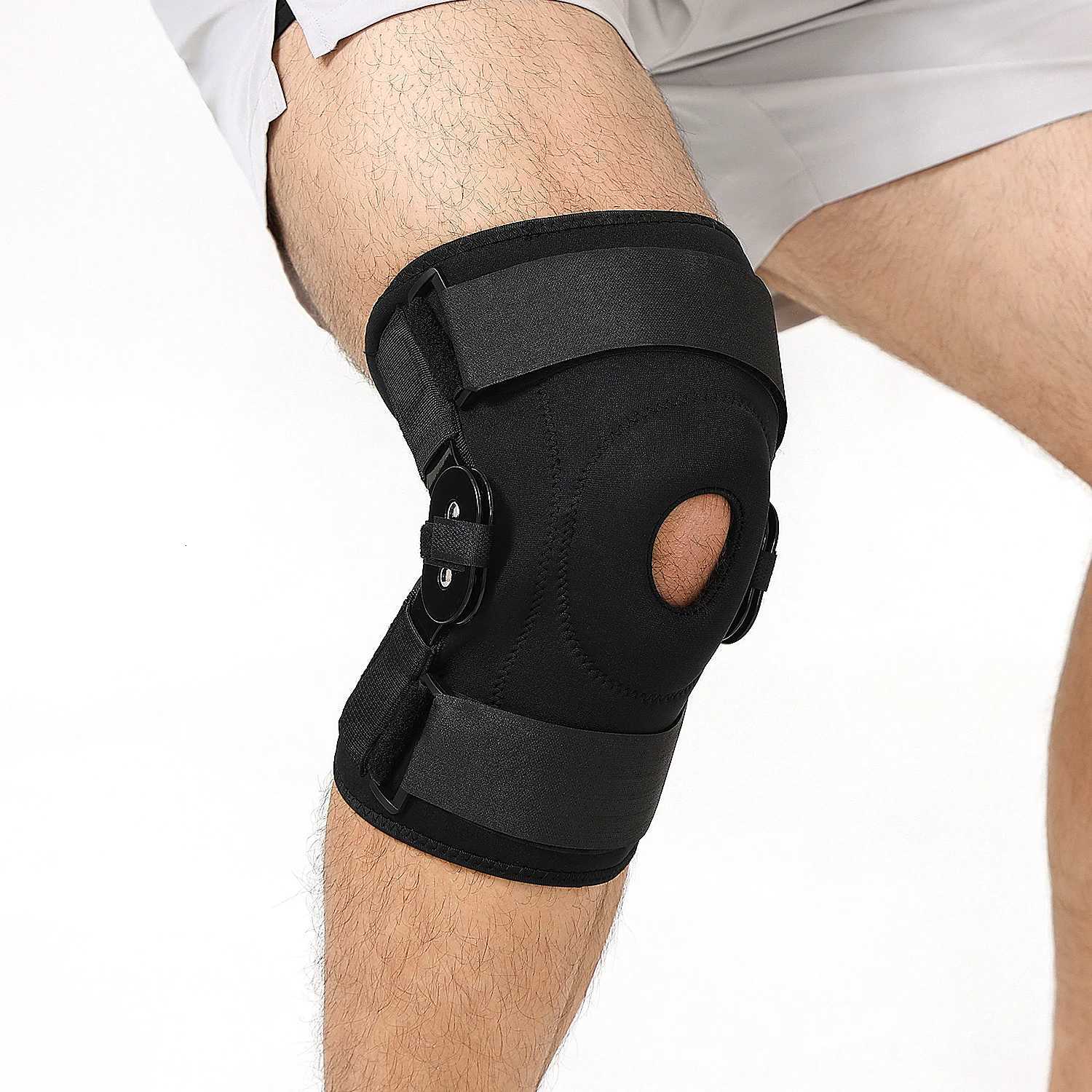 1PCS Professional Sports Safety Knee Support Brace Patella Knee Pads Hole Sports with Metal Plate Black Y251024