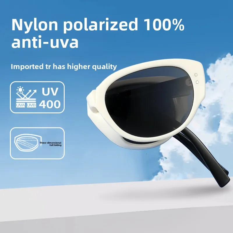 Fashionable retro foldable cat eye womens sunglasses personalized highend UV resistant and durable polarized sunglasses 251023