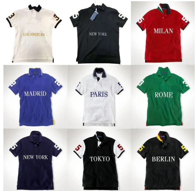 Designer Polos Shirts for Mens T-Shirt Designer POLO Shirts for Men City Name ITALIA Chicago New York Short Sleeve Cotton Casual embroidery Summer Fashion Tee S-5XL