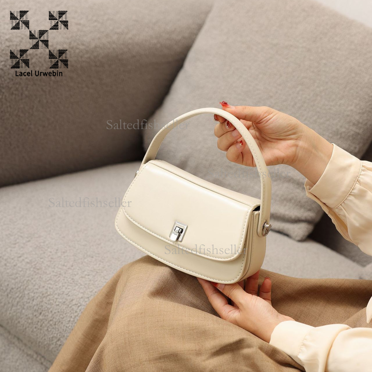 Lacel Urwebin Designer Summer New Handbag High-end Luxury Niche Metal Flip Chain Shoulder Crossbody Bag Fashionable Versatile Mini Business Bag Mobile