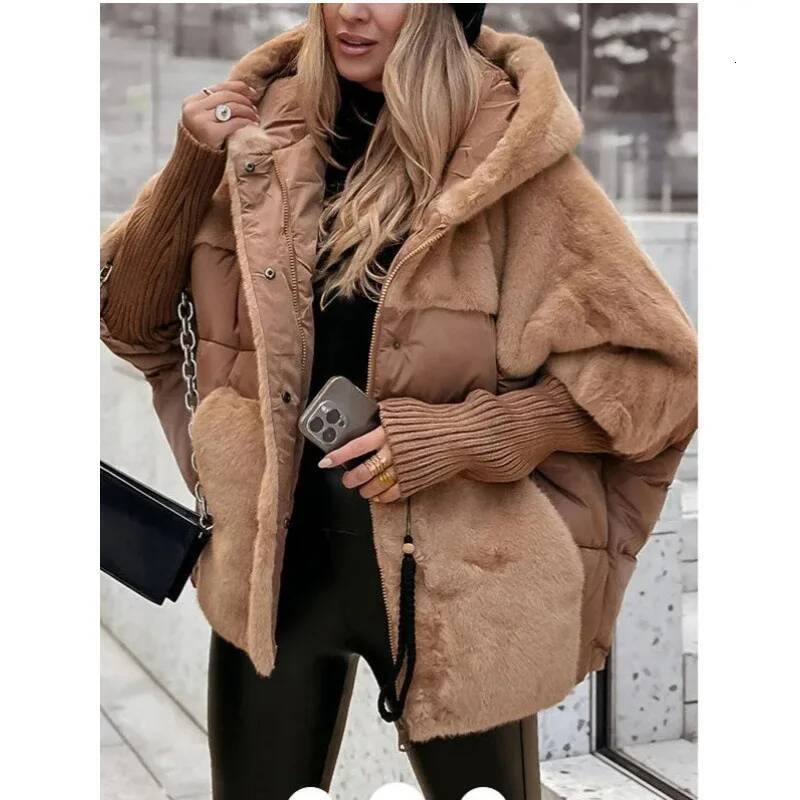 Women's hooded patch warm jacket autumn padded jacket winter oversized jacket winter clothing winter clothing winter clothing