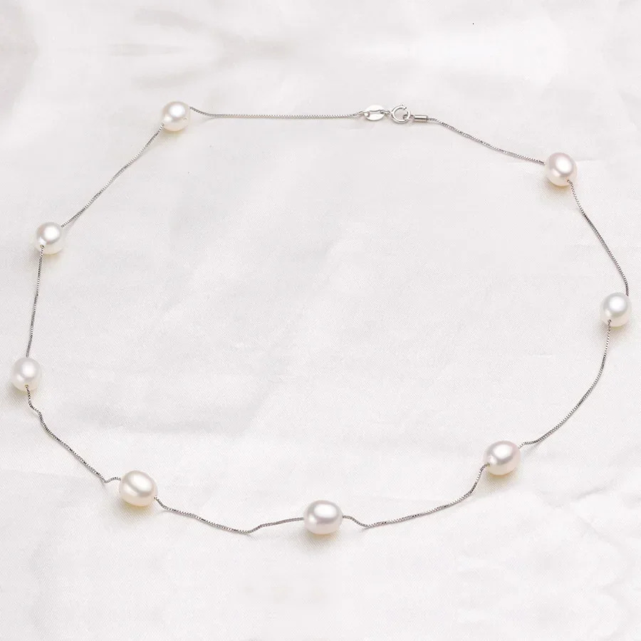 HENGSHENG 45cm AAAA Natural Freshwater Pearl Chains Necklaces For Women Fashion S925 Silver White Pink Purple Real Pearl Jewelry 251016