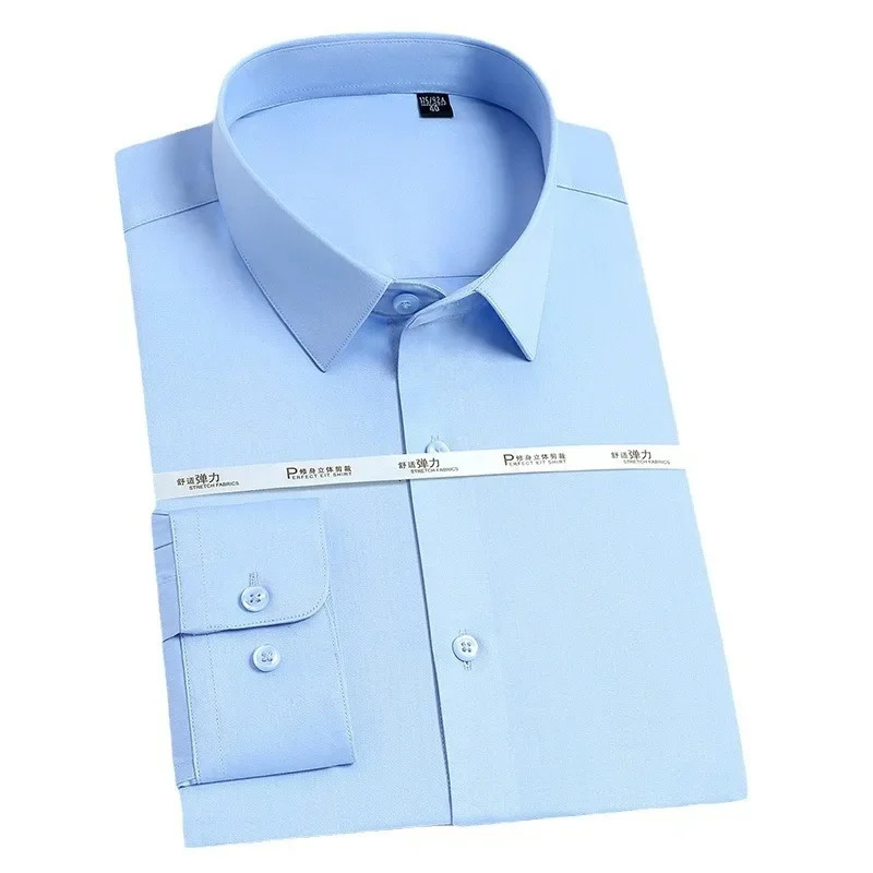 Mens white shirt long sleeved wedding business non ironing formal wear professional workwear casual wrinkle resistant shirt 251023