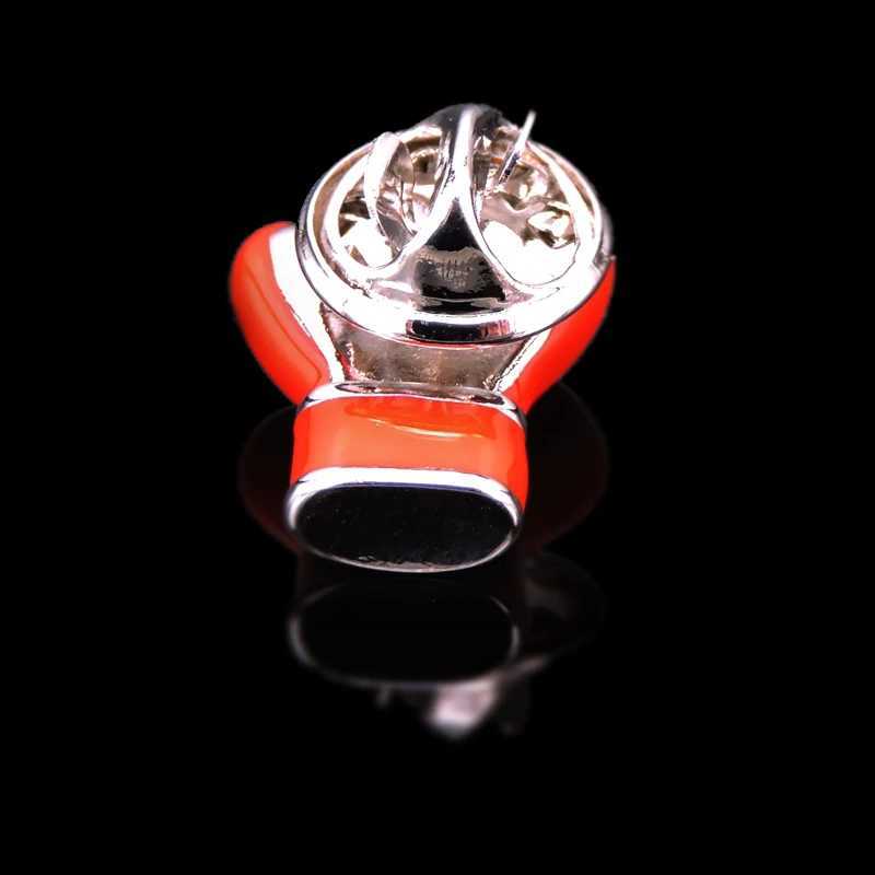 High quality red boxing gloves brooch fashion brand denim clothing hat scarf suit lapel badge pin mens brooch J251115