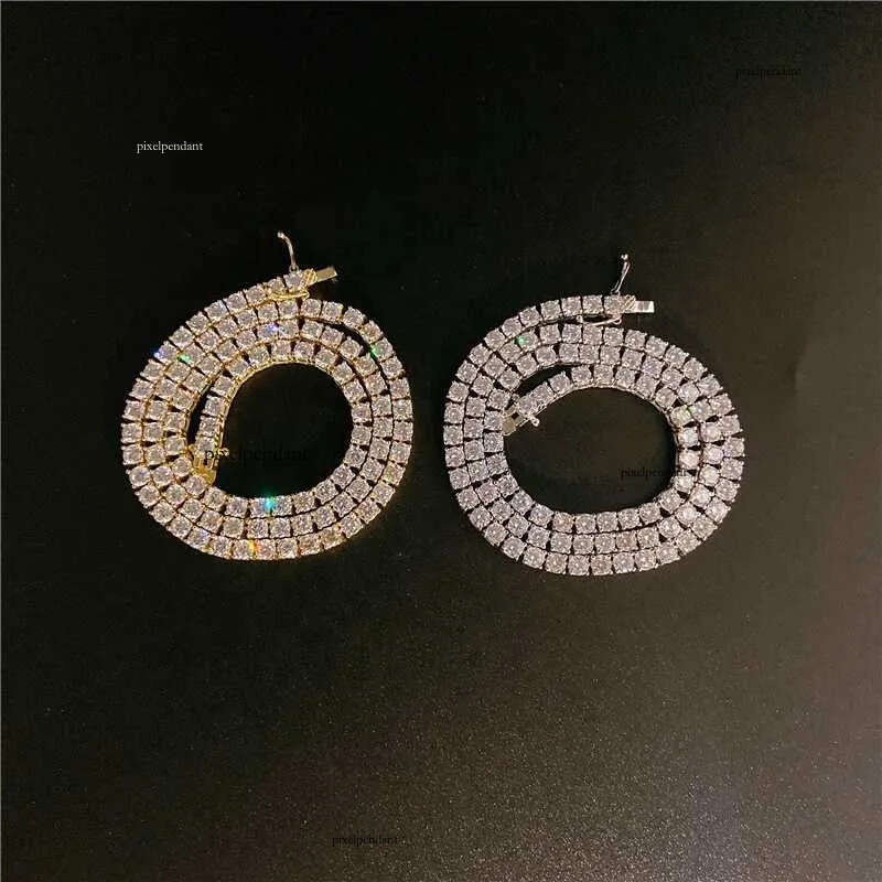 necklace Customized Personal Solid 14k Gold Jewelry Vvs White Color Loose moissanite dia tennis chain for men